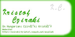 kristof cziraki business card